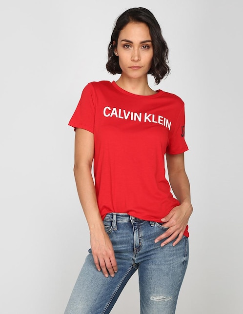 No esencial promoción cielo Playera Calvin Klein Jeans roja con logotipo | Liverpool.com.mx