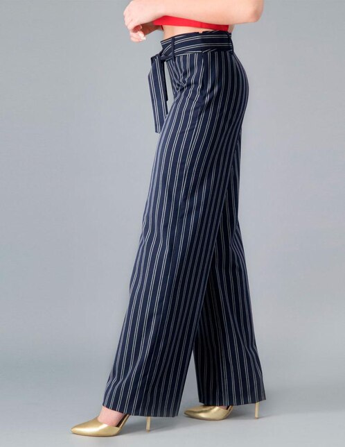 Formula joven pantalon palazzo rayas azul marino – ROPAMUJERMODA.ES