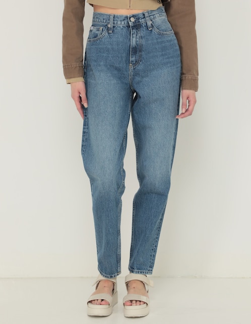Jeans straight Calvin Klein Jeans corte cintura para mujer