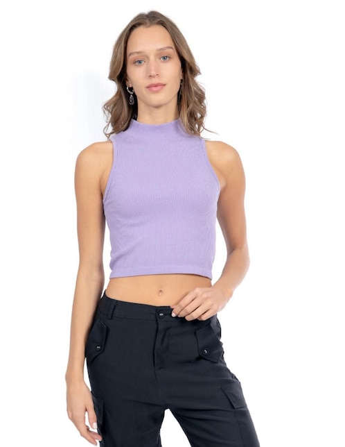 Top Forever 21 cuello alto tirante ancho