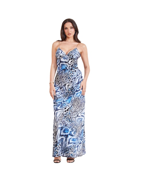 Vestido largo de fiesta Marciano escote bajo