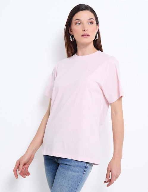 Playera manga corta Hugo Blue cuello redondo para mujer