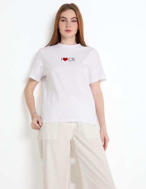 Playera manga corta Calvin Klein Jeans cuello redondo para mujer