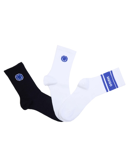 Set calceta Hugo Blue de algodón para hombre 3 pares