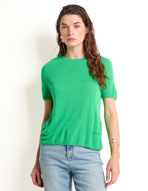 Playera manga corta Calvin Klein cuello redondo para mujer