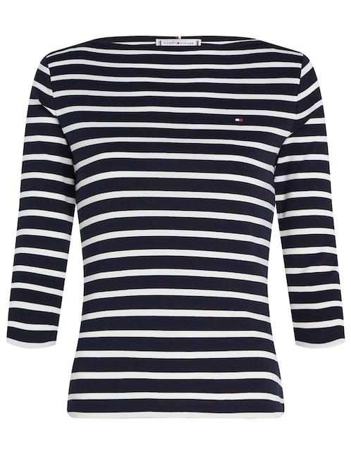 Playera manga 3/4 cuello ojal para mujer 1
