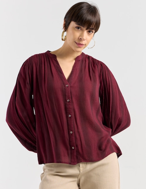 Blusa manga larga para mujer