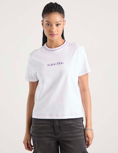 Playera manga corta cuello redondo para mujer 1