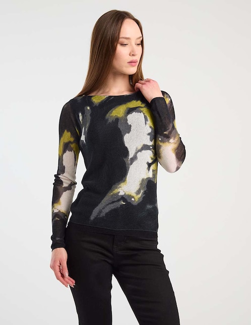 Suéter cuello ojal para mujer 1