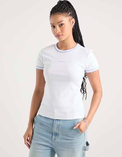Playera manga corta Calvin Klein Jeans cuello redondo para mujer