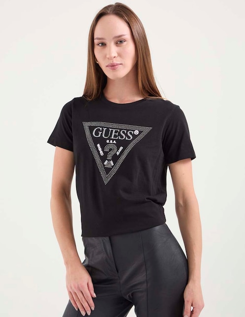 Playera manga corta cuello redondo para mujer 1