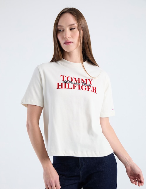 Playera manga corta cuello redondo para mujer 1