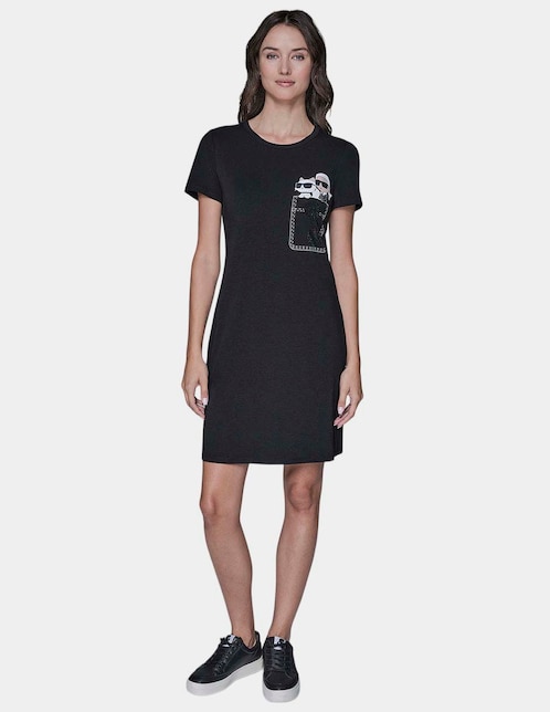 Vestido corto casual Karl Lagerfeld Paris para mujer