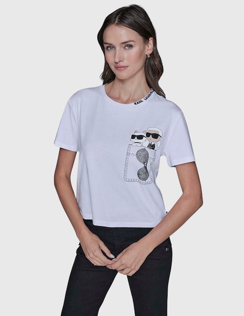 Playera manga corta cuello redondo para mujer 1