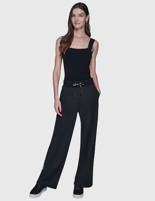 Pants straight Karl Lagerfeld Paris con agujeta para mujer