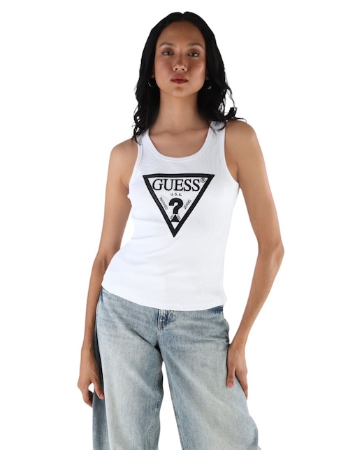 Playera sin manga cuello redondo para mujer 1