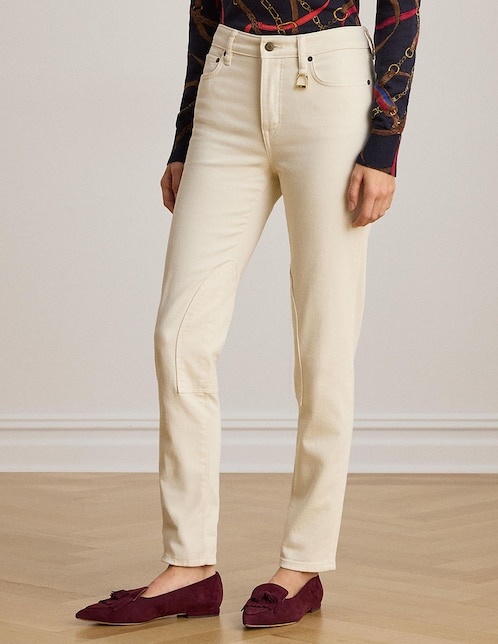 Jeans skinny corte cintura para mujer 1