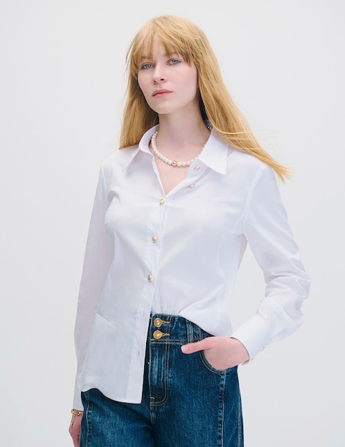 Blusa camisera manga larga para mujer 1
