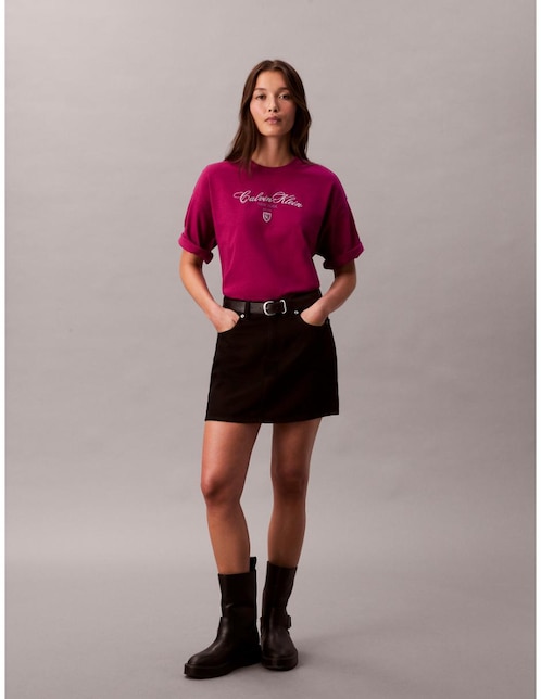 Playera manga al codo Calvin Klein cuello redondo para mujer