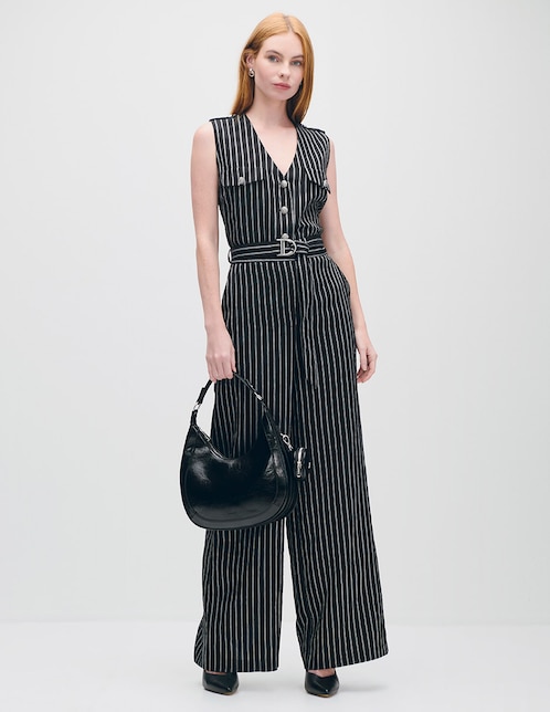 Jumpsuit estampado a rayas para mujer 1