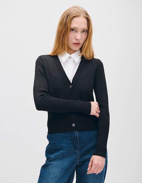 Suéter cuello V para mujer 1