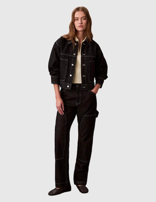 Jeans cargo slim cintura para mujer 1