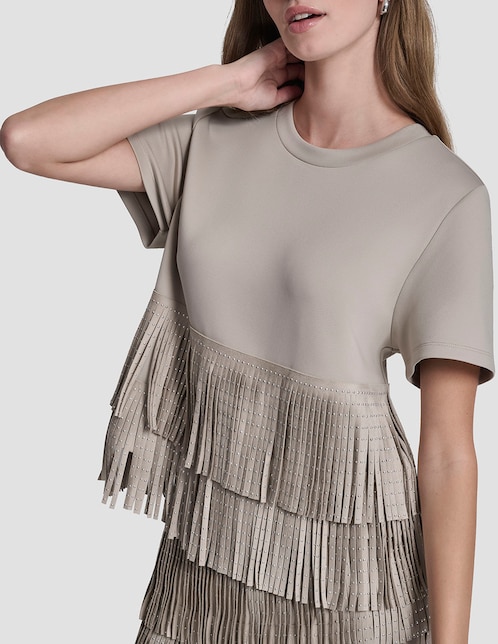 Playera manga corta cuello redondo para mujer 1