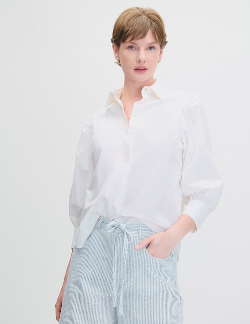 Blusa camisera manga 3/4 para mujer 1