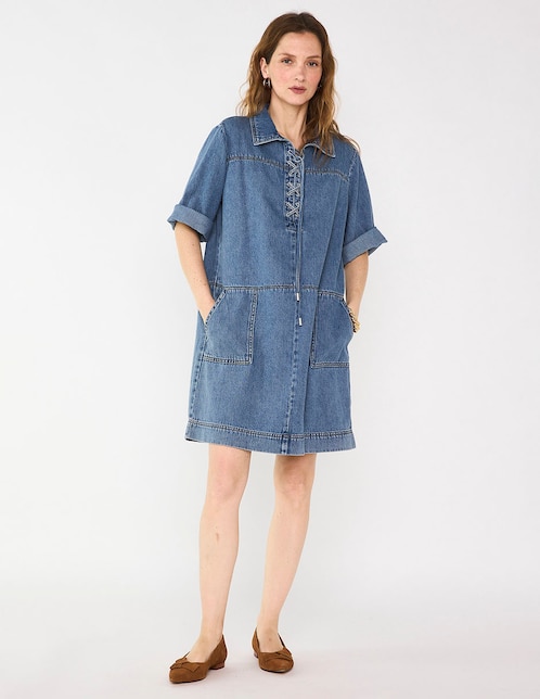 Vestido arriba rodilla casual para mujer 1