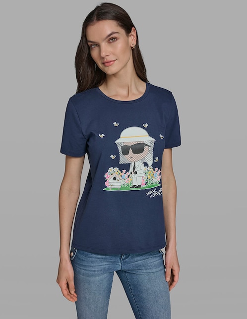 Playera manga corta cuello redondo para mujer 1
