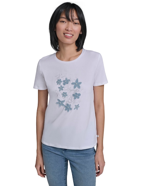 Playera manga corta cuello redondo para mujer 1