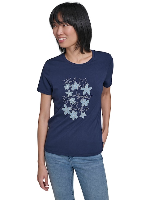 Playera manga corta cuello redondo para mujer 1