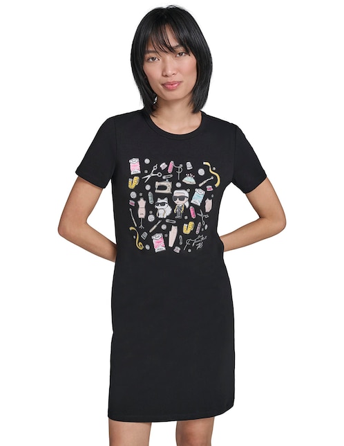 Vestido corto casual Karl Lagerfeld Paris para mujer