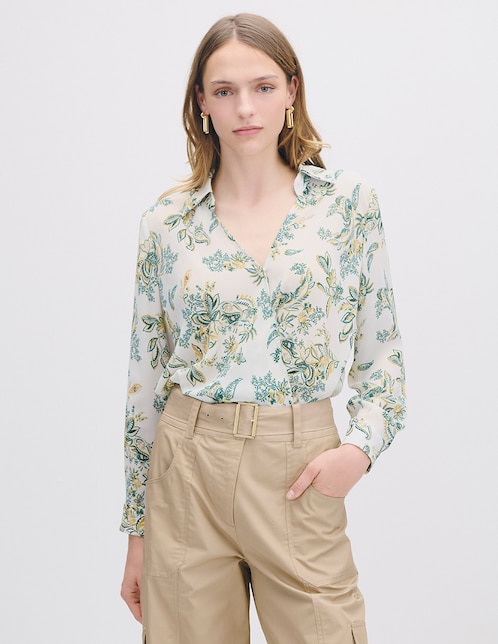 Blusa envolvente Isola manga larga para mujer 1