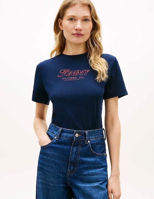 Playera manga corta cuello redondo para mujer 1