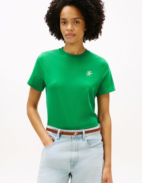 Playera manga corta cuello redondo para mujer 1