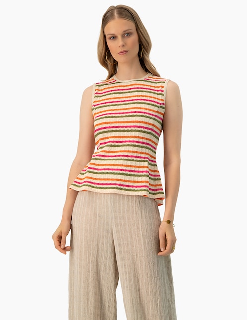 Blusa peplum sin manga para mujer 1