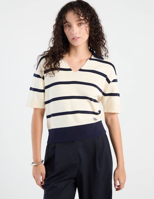 Suéter cuello polo para mujer 1