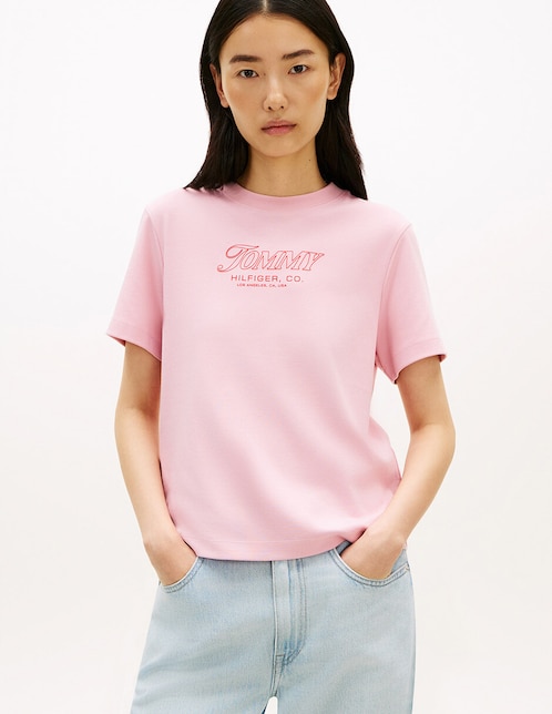Playera manga corta cuello redondo para mujer 1