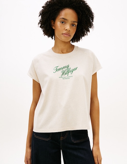 Playera manga corta cuello redondo para mujer 1