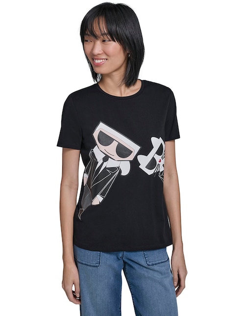 Playera manga corta cuello redondo para mujer 1