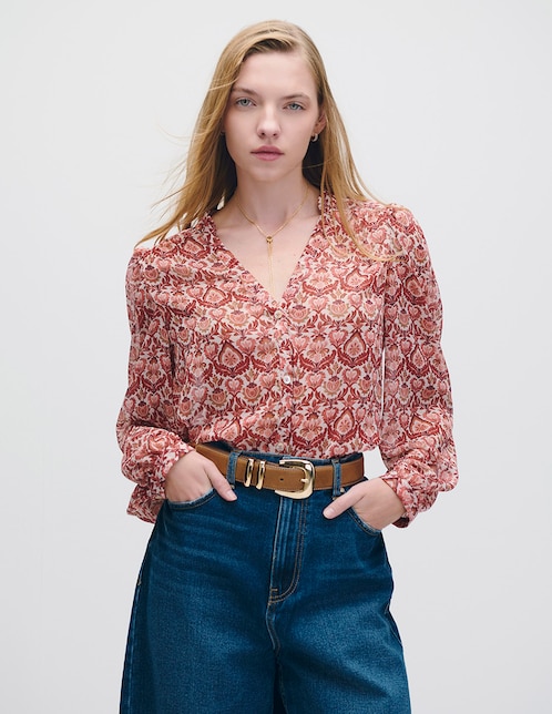 Blusa manga larga Riva para mujer 1