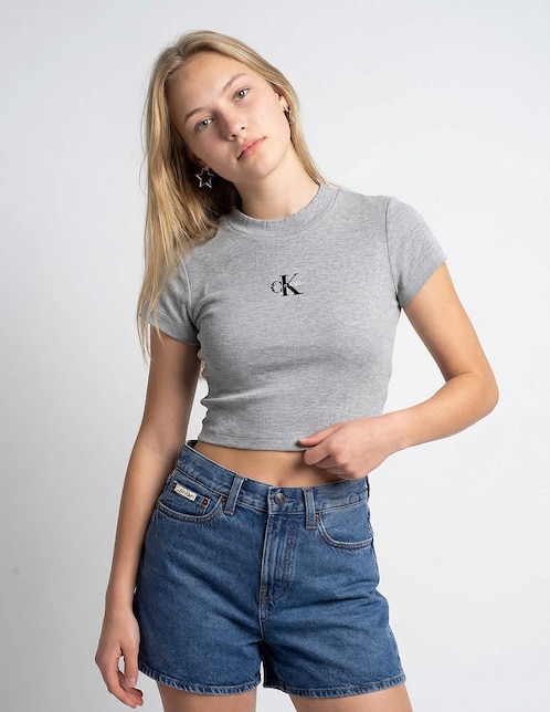Playera manga corta cuello redondo para mujer 1
