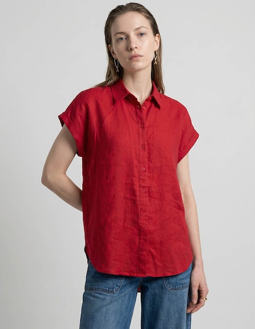 Blusa camisera manga corta para mujer 1
