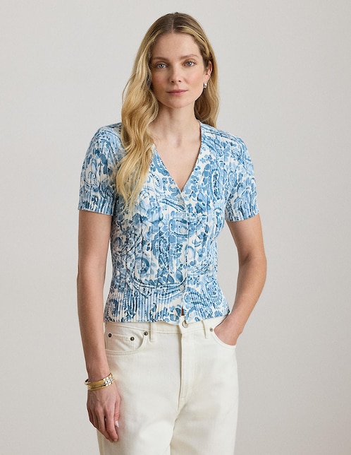 Suéter cuello V para mujer 1