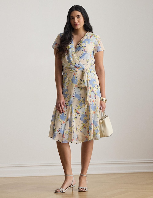 Vestido midi casual Lauren Plus para mujer