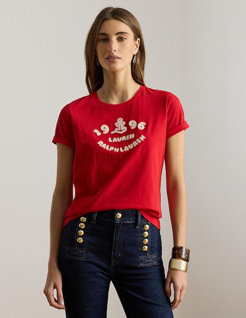 LAUREN PETITE Blusa Lauren Petite manga corta para mujer