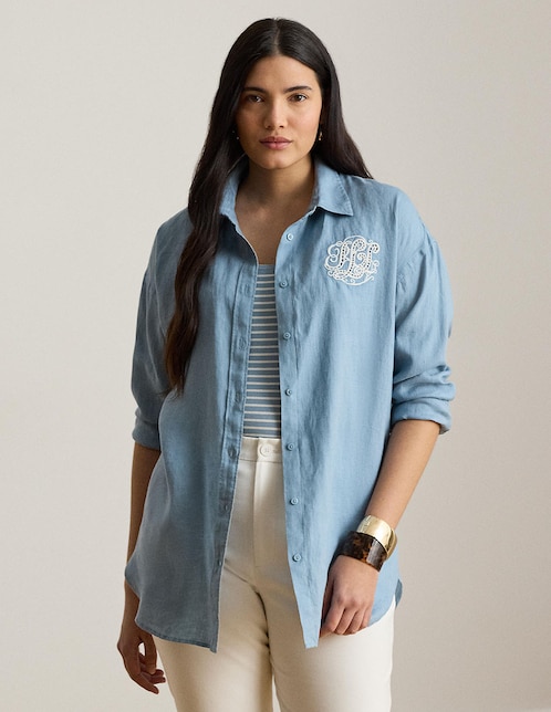 Blusa camisera manga larga para mujer 1