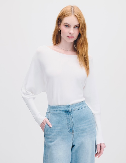 Suéter cuello ojal para mujer 1