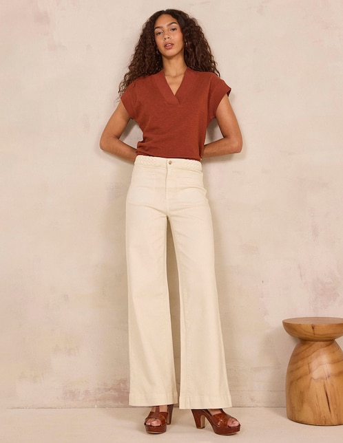 Jeans straight cintura media para mujer 1